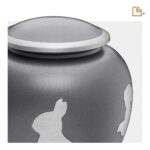 Metalen dierenurn - Shadow Rabbit French grijs - 1,02 Liter