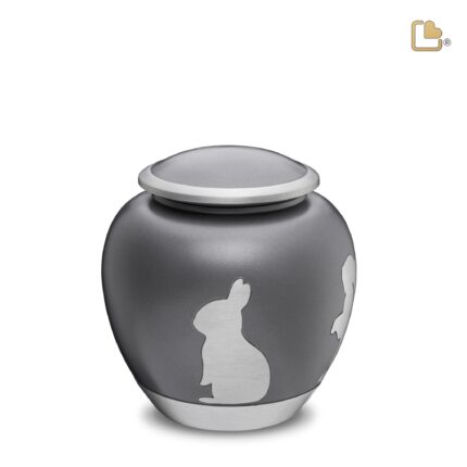 Metalen dierenurn - Shadow Rabbit French grijs - 1,02 Liter