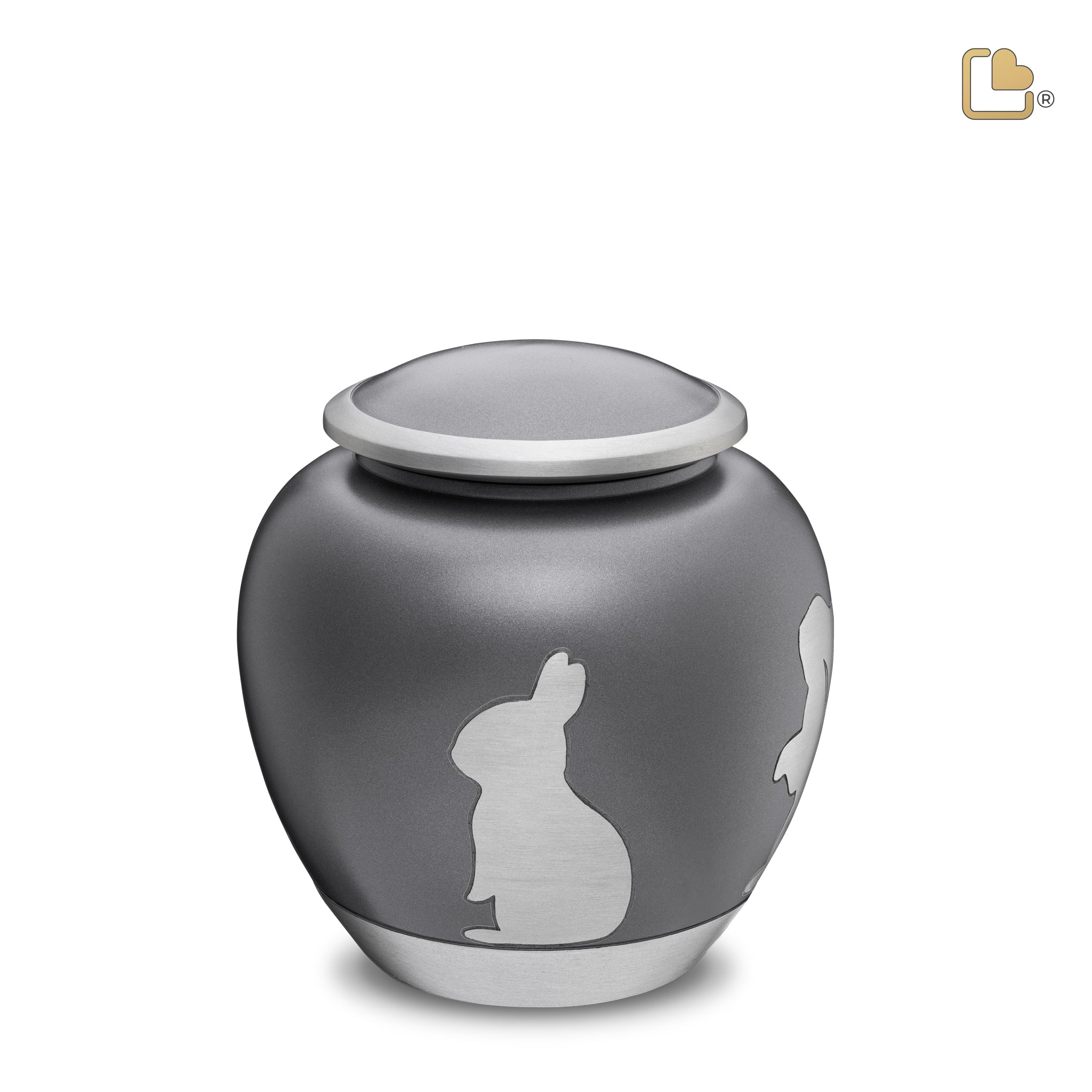 Metalen dierenurn - Shadow Rabbit French grijs - 1,02 Liter Metalen dierenurn - Shadow Rabbit French grijs - 1,02 Liter