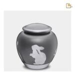 Metalen dierenurn - Shadow Rabbit French grijs - 1,02 Liter