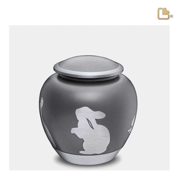 Metalen dierenurn - Shadow Rabbit French grijs - 1,02 Liter