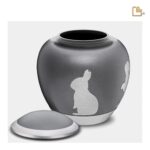 Metalen dierenurn - Shadow Rabbit French grijs - 1,02 Liter