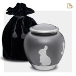 Metalen dierenurn - Shadow Rabbit French grijs - 1,02 Liter