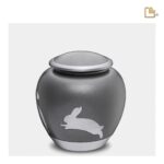 Metalen dierenurn - Shadow Rabbit French grijs - 1,02 Liter