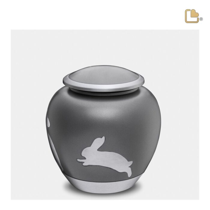Metalen dierenurn - Shadow Rabbit French grijs - 1,02 Liter