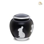 Metalen dierenurn - Shadow Rabbit zwart - 1,02 Liter