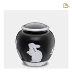 Metalen dierenurn - Shadow Rabbit zwart - 1,02 Liter