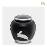 Metalen dierenurn - Shadow Rabbit zwart - 1,02 Liter