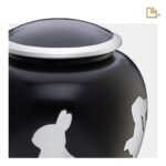 Metalen dierenurn - Shadow Rabbit zwart - 1,02 Liter