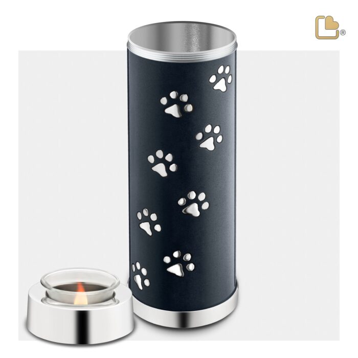 Metalen dierenurn - Tall Tealight antraciet - 1,11 Liter
