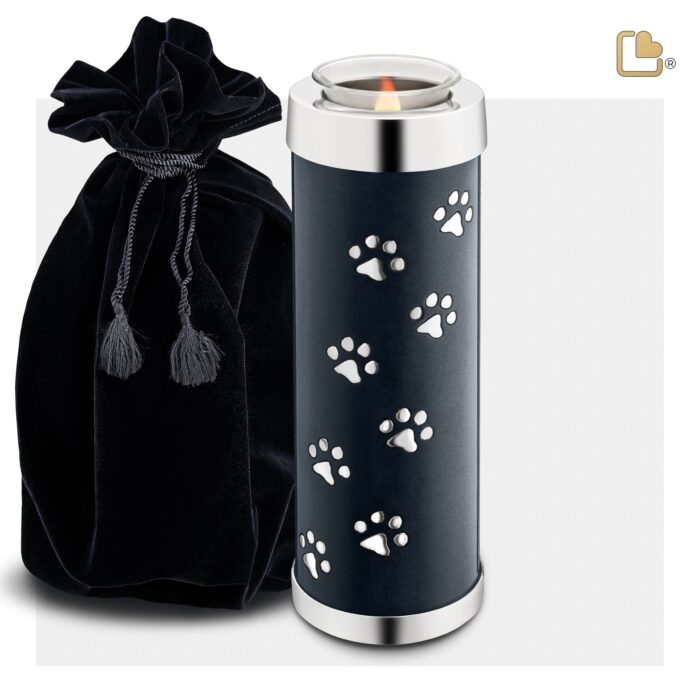 Metalen dierenurn - Tall Tealight antraciet - 1,11 Liter