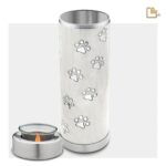 Metalen dierenurn - Tall Tealight wit - 1,11 Liter