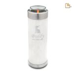 Metalen dierenurn - Tall Tealight wit - 1,11 Liter