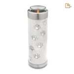 Metalen dierenurn - Tall Tealight wit - 1,11 Liter