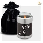 Metalen dierenurn - Tealight antraciet - 0,41 Liter