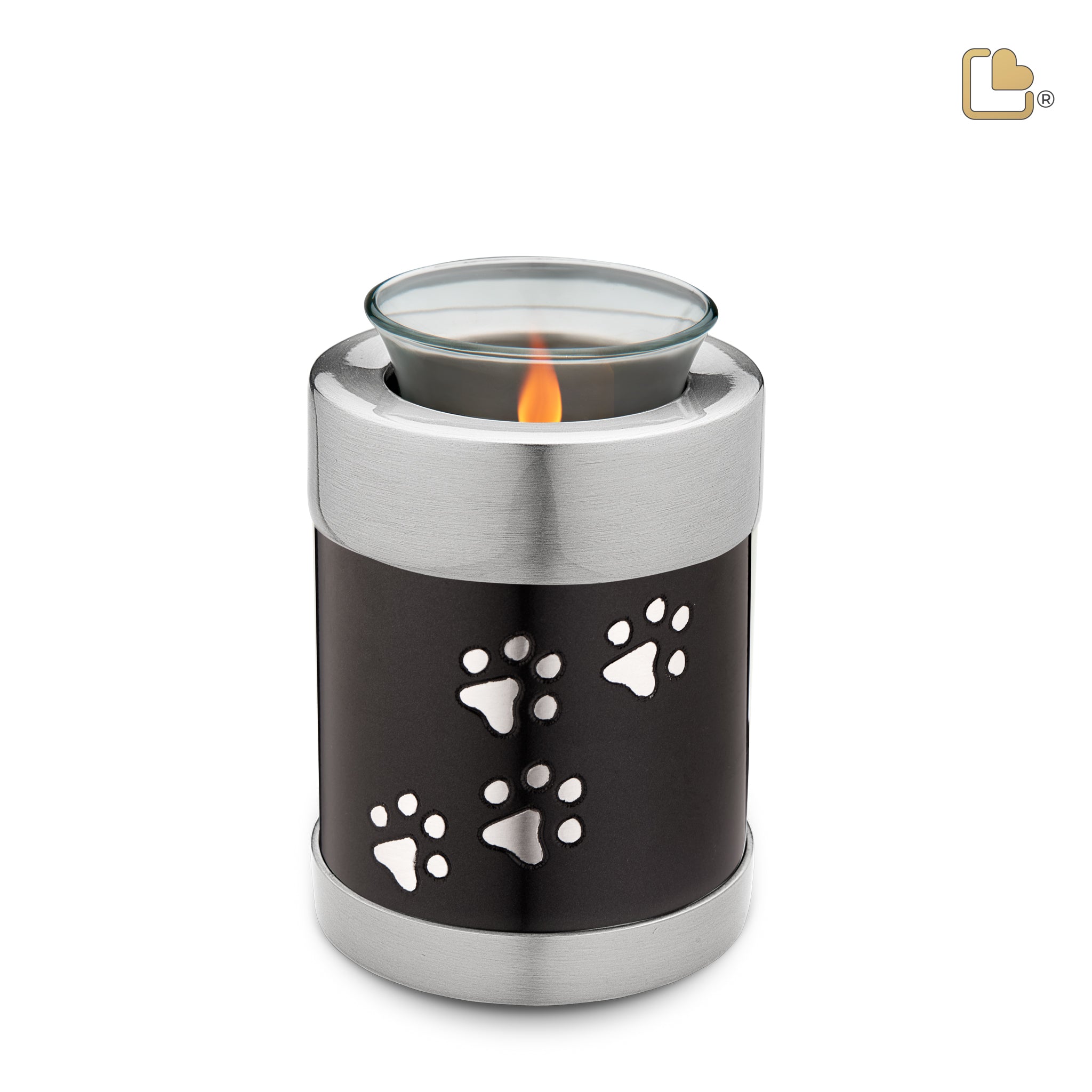 Metalen dierenurn - Tealight antraciet - 0,41 Liter