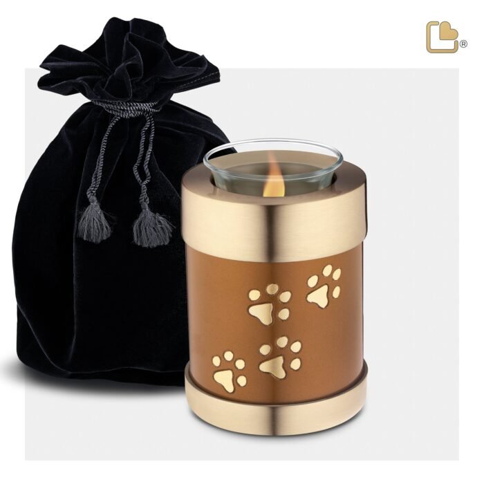 Metalen dierenurn - Tealight brons - 0,41 Liter