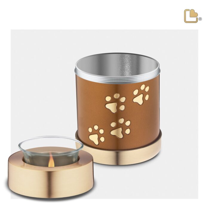 Metalen dierenurn - Tealight brons - 0,41 Liter