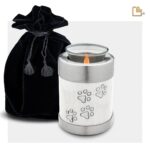 Metalen dierenurn - Tealight wit - 0,41 Liter