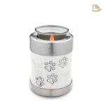 Metalen dierenurn - Tealight wit - 0,41 Liter