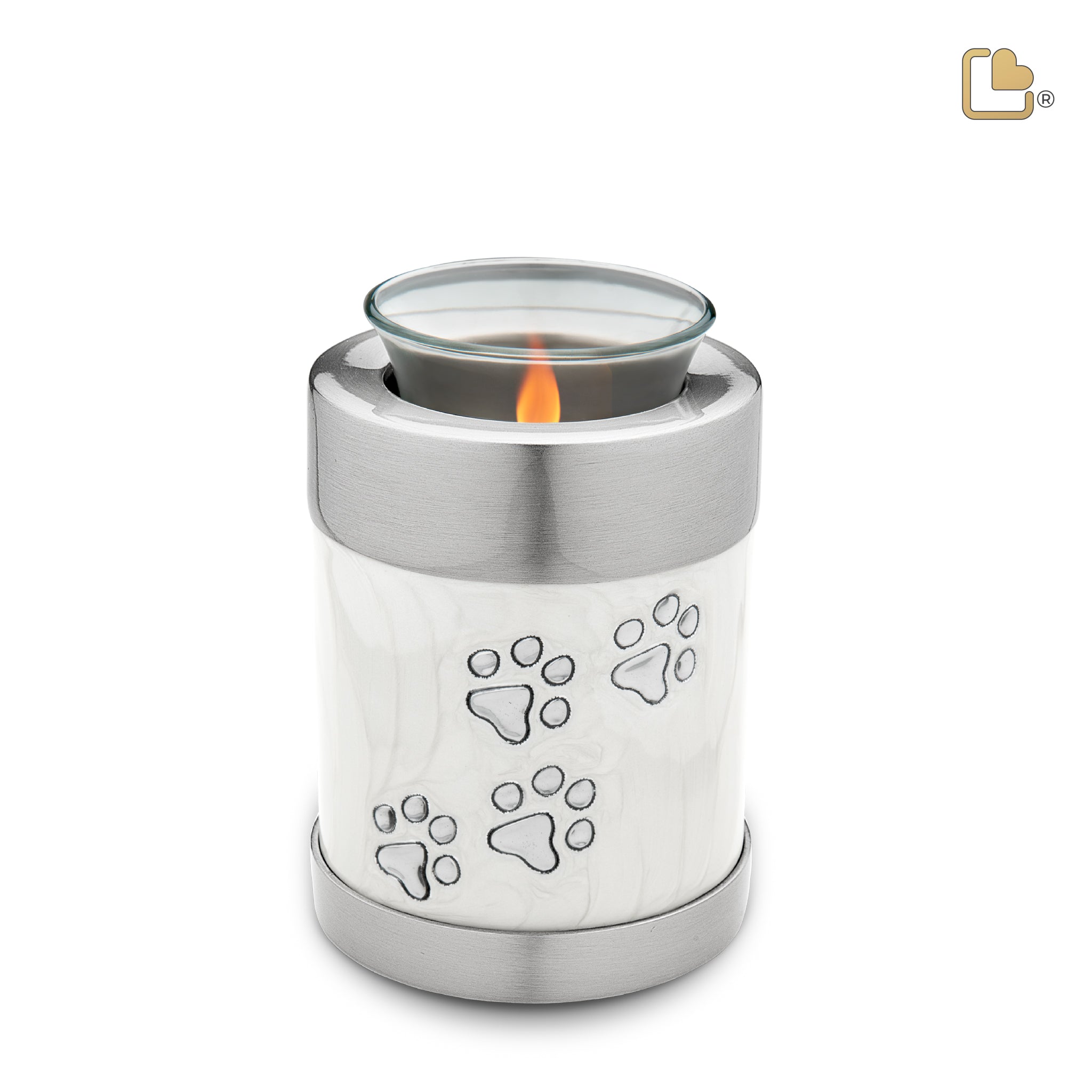 Metalen dierenurn - Tealight wit - 0,41 Liter Metalen dierenurn - Tealight wit - 0,41 Liter