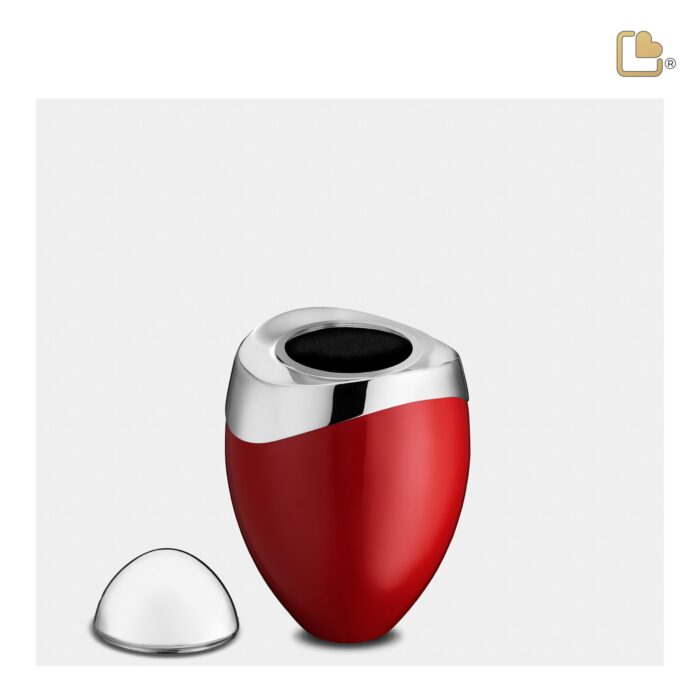 Metalen urn - Amore rood - 0,07 Liter
