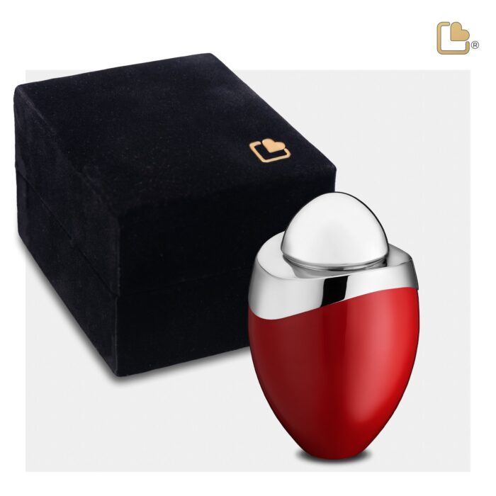 Metalen urn - Amore rood - 0,07 Liter