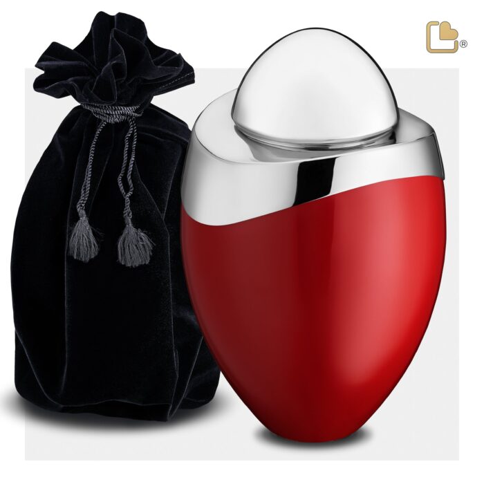 Metalen urn - Amore rood - 3,80 Liter