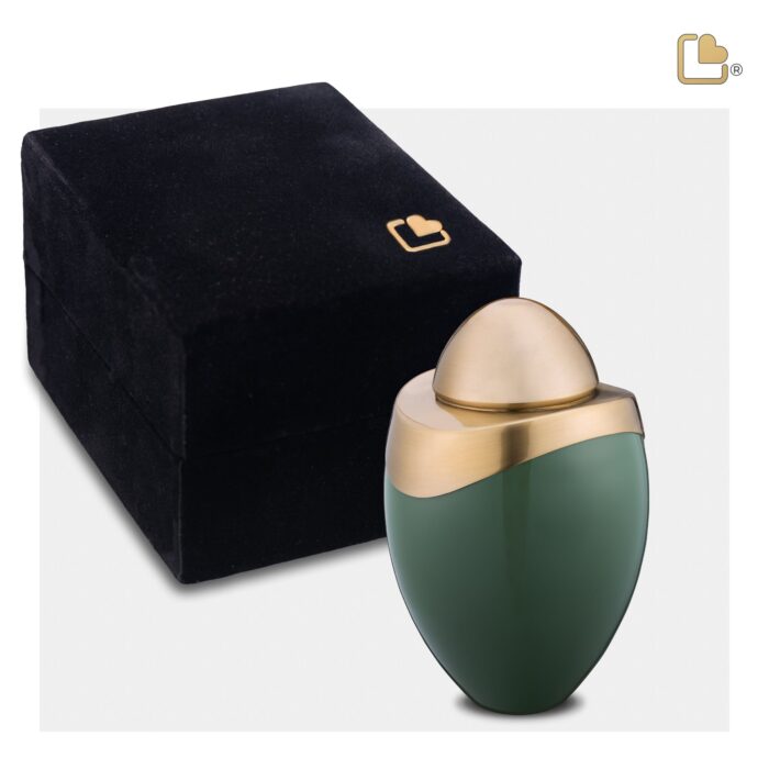 Metalen urn - Amore Sage groen - 0,07 Liter