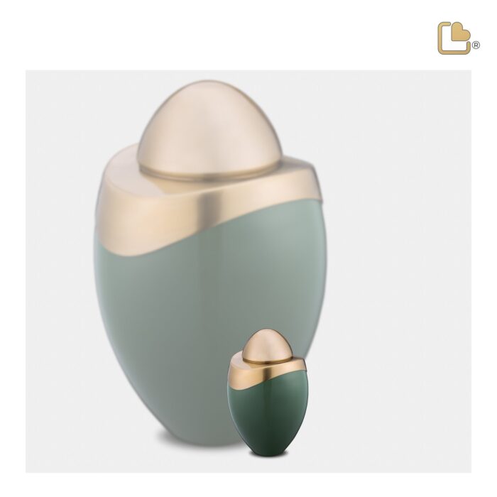 Metalen urn - Amore Sage groen - 0,07 Liter