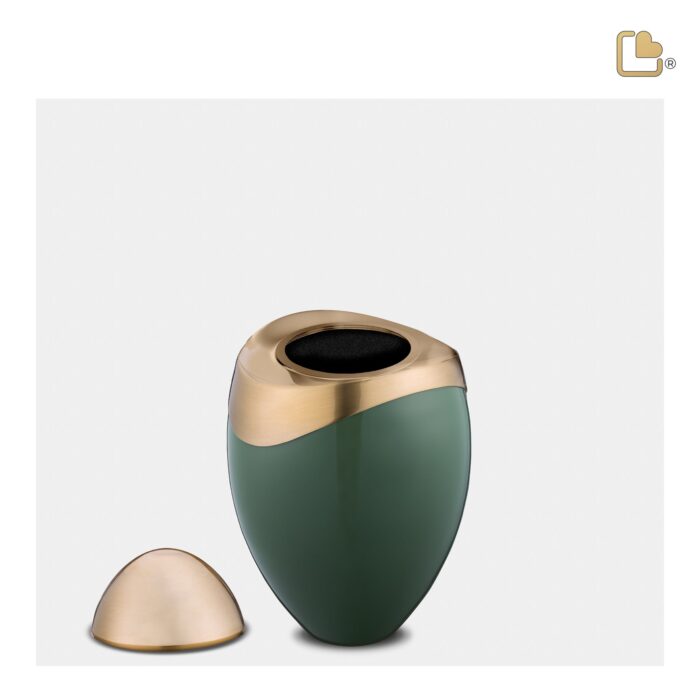 Metalen urn - Amore Sage groen - 0,07 Liter