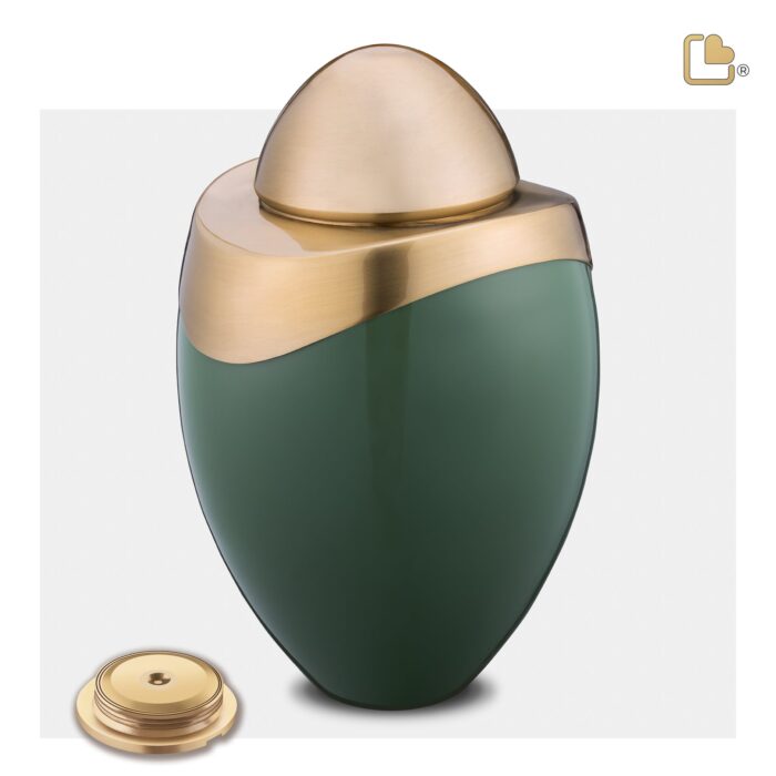 Metalen urn - Amore Sage groen - 3,80 Liter