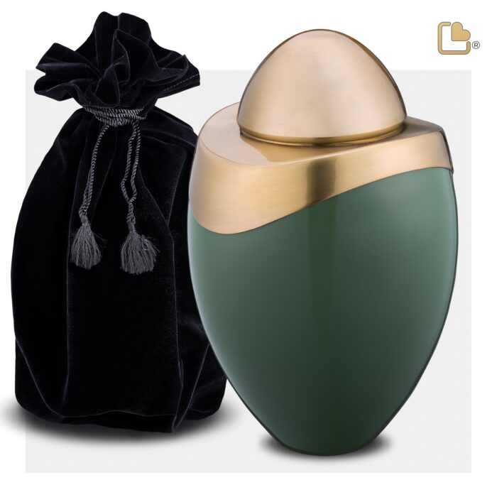 Metalen urn - Amore Sage groen - 3,80 Liter