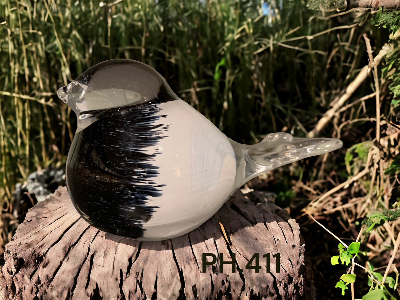 Metalen urn - As-vogeltje zwart Wit Metalen urn - As-vogeltje zwart Wit