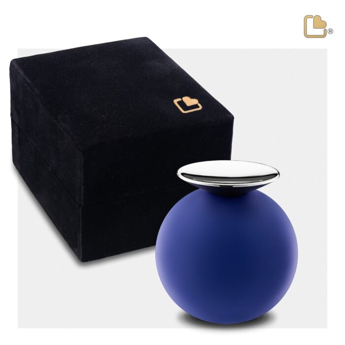 Metalen urn - Crescent Bol blauw - 0,07 Liter