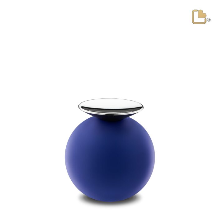 Metalen urn - Crescent Bol blauw - 0,07 Liter