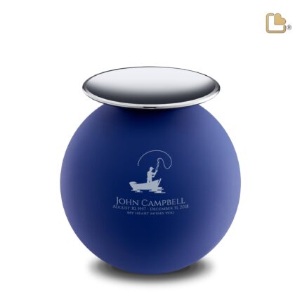 Metalen urn - Crescent Bol blauw - 3,61 Liter