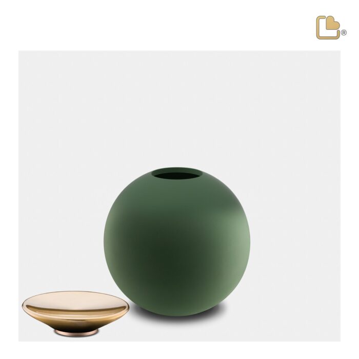Metalen urn - Crescent Bol Sage groen - 0,07 Liter