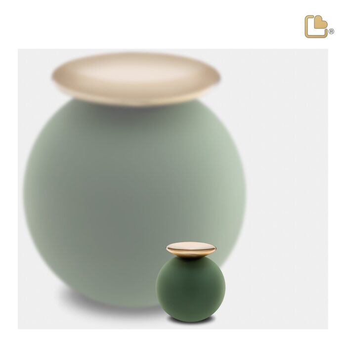 Metalen urn - Crescent Bol Sage groen - 0,07 Liter