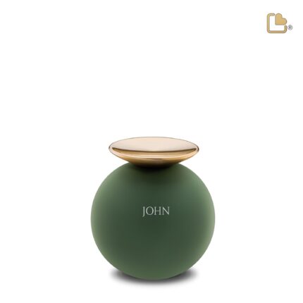 Metalen urn - Crescent Bol Sage groen - 0,07 Liter