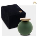 Metalen urn - Crescent Bol Sage groen - 0,07 Liter
