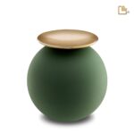 Metalen urn - Crescent Bol Sage groen - 3,61 Liter