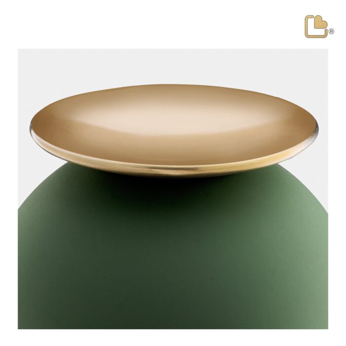 Metalen urn - Crescent Bol Sage groen - 3,61 Liter