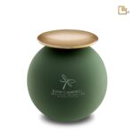 Metalen urn - Crescent Bol Sage groen - 3,61 Liter
