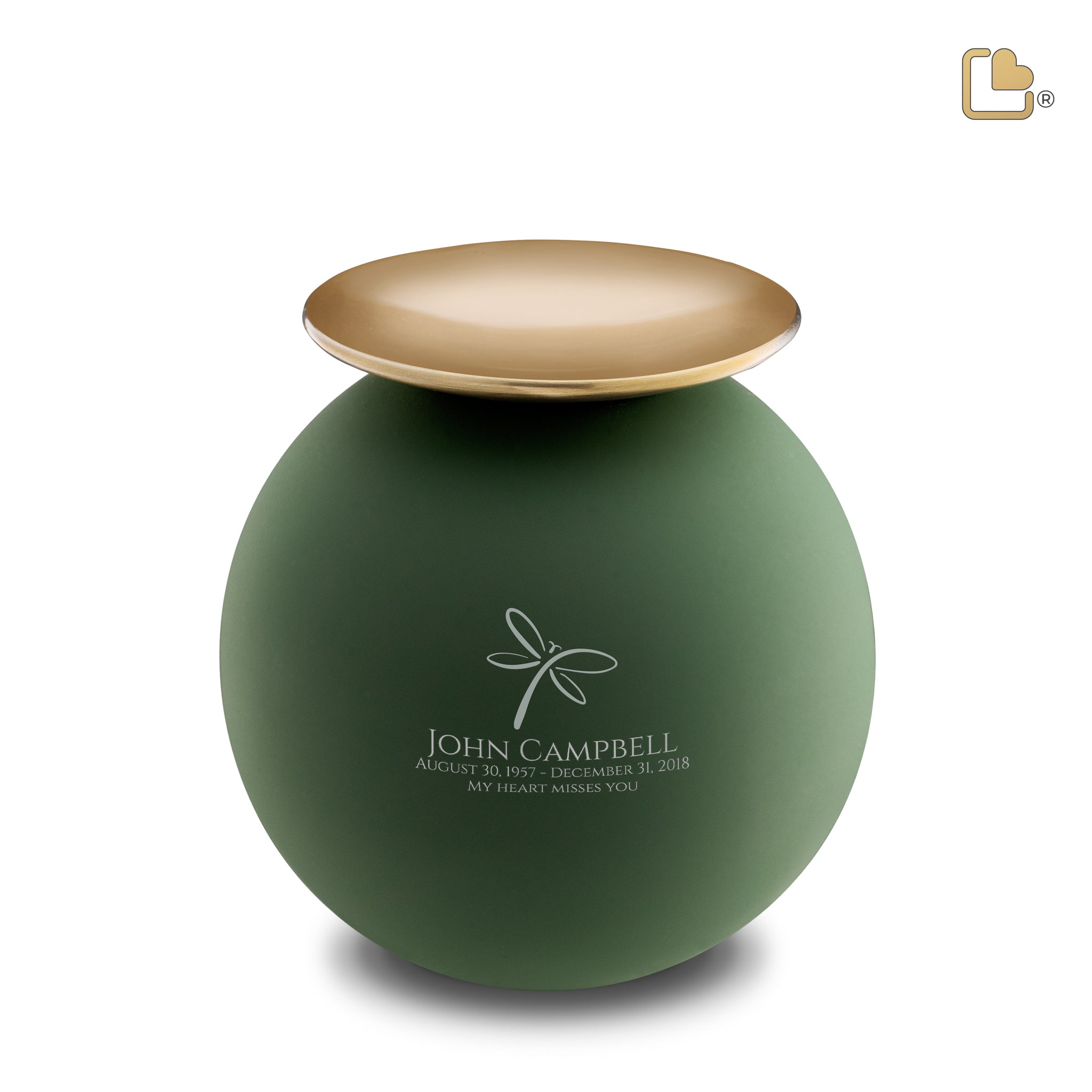 Metalen urn - Crescent Bol Sage groen - 3,61 Liter Metalen urn - Crescent Bol Sage groen - 3,61 Liter