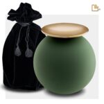 Metalen urn - Crescent Bol Sage groen - 3,61 Liter