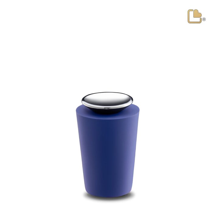 Metalen urn - Crescent Tall blauw - 0,07 Liter