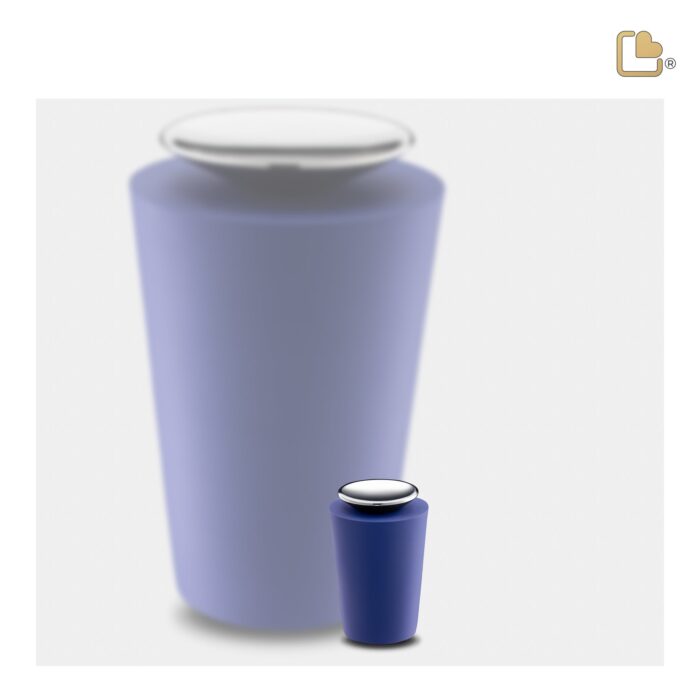 Metalen urn - Crescent Tall blauw - 0,07 Liter
