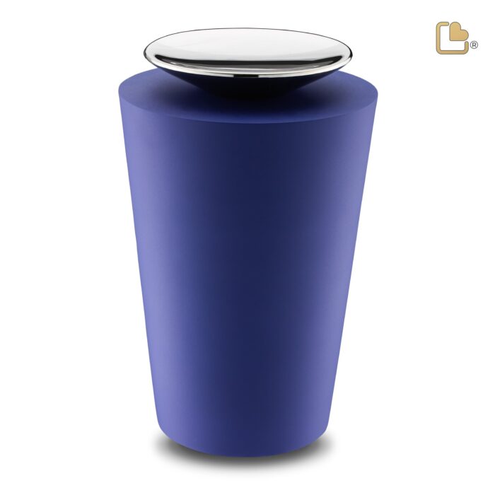 Metalen urn - Crescent Tall blauw - 4,01 Liter