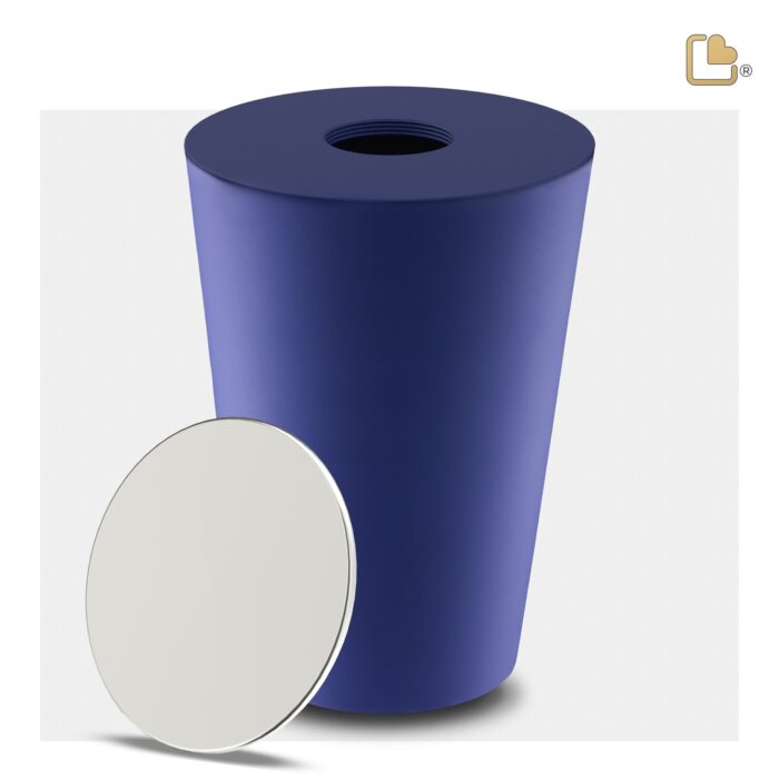 Metalen urn - Crescent Tall blauw - 4,01 Liter